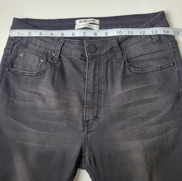 One Teaspoon Freebirds ll High Waist Skinny Jeans Raw Hem Black 28 - Picture 10 of 13